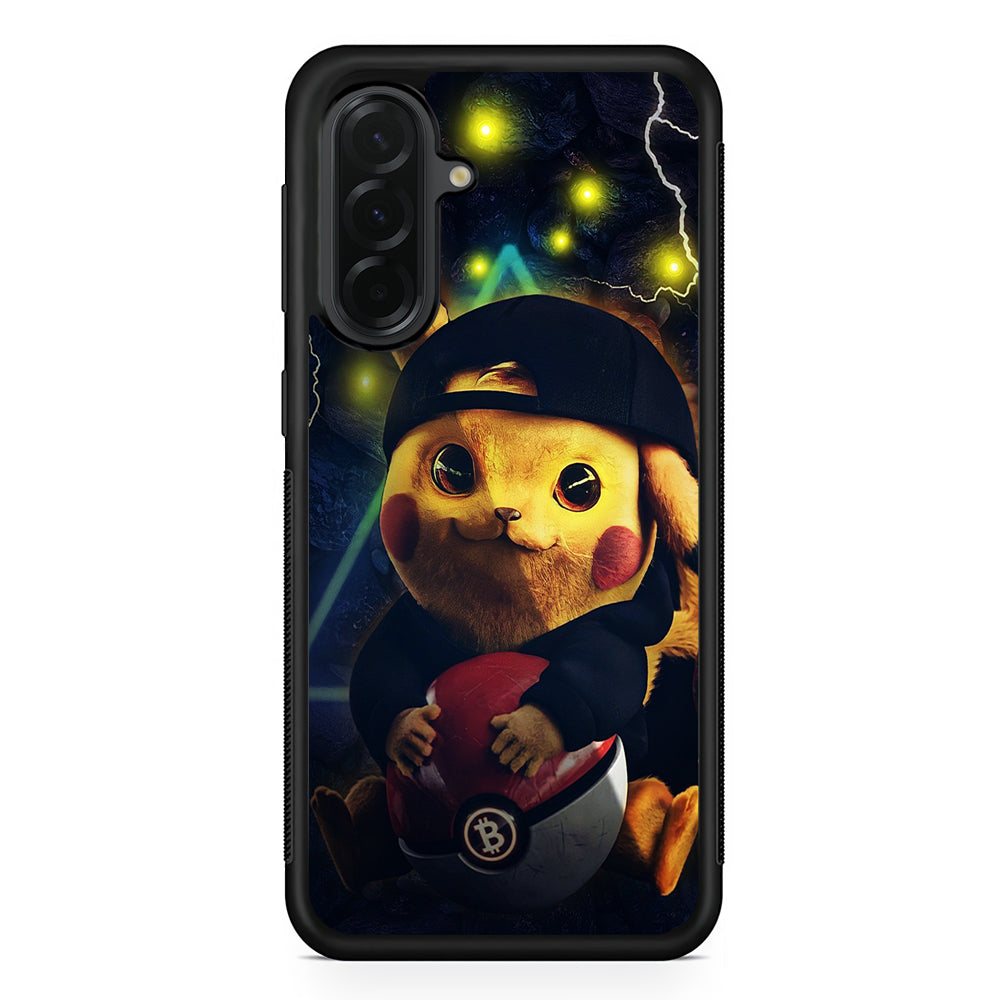 Pikachu With His Pokeball Samsung Galaxy A36 Case | Protective Rubber Cover