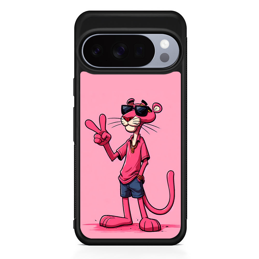 Pink Panther Wearing Glasses Google Pixel 10 Pro Case | Google Pixel 10 Rubber Protective Case