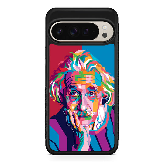 Albert Einstein Pop Art Illustration Google Pixel 9 Pro Case | Slim Protective Cover
