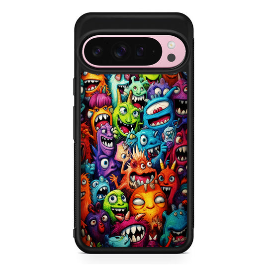 A Lot of Monsters Doodle Google Pixel 9 Pro XL Case | Protective Cover
