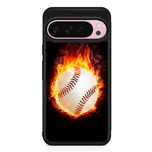 Baseball Ball on Fire Google Pixel 9 Pro XL Case | Protective Cover