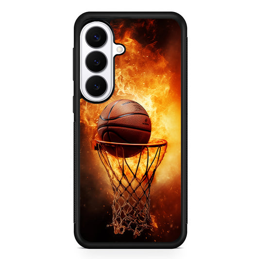 Basketball Ball on Fire Samsung Galaxy S26 Plus Case | Slim Protective Cover for Samsung Galaxy S26 Plus