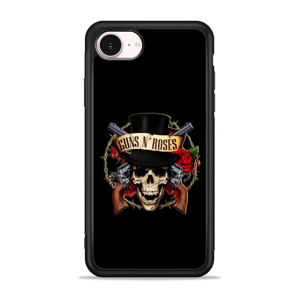 Guns N Roses Rock Skull iPhone 17e Case - Silicone Case