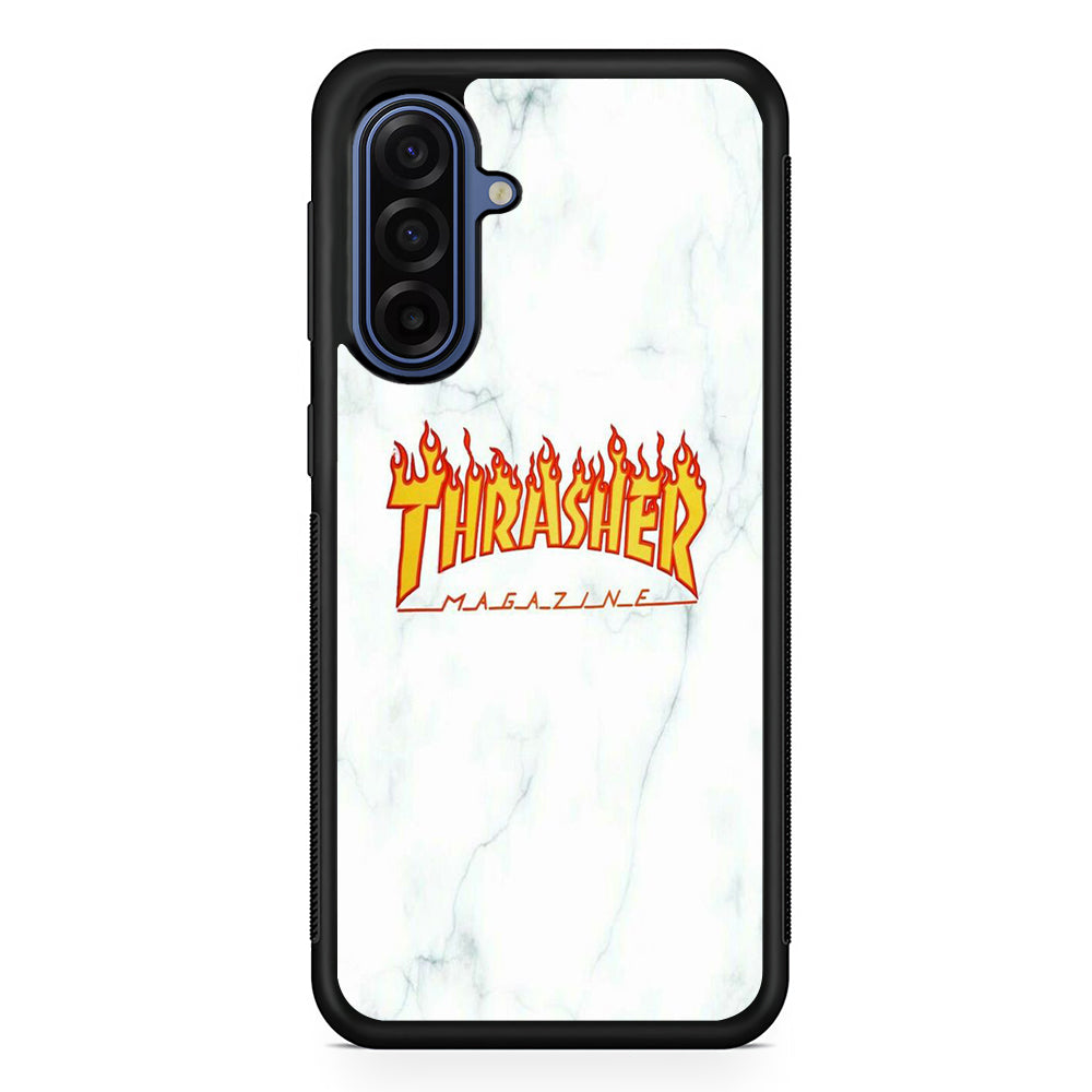 Thrasher White Marble Samsung Galaxy A17 Case | Samsung Galaxy A17 Protective Rubber Case