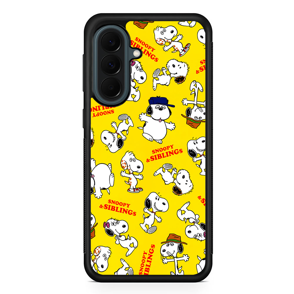 Snoopy and Siblings Dance Samsung Galaxy A37 Case | Samsung Galaxy A37 Rubber Phone Case