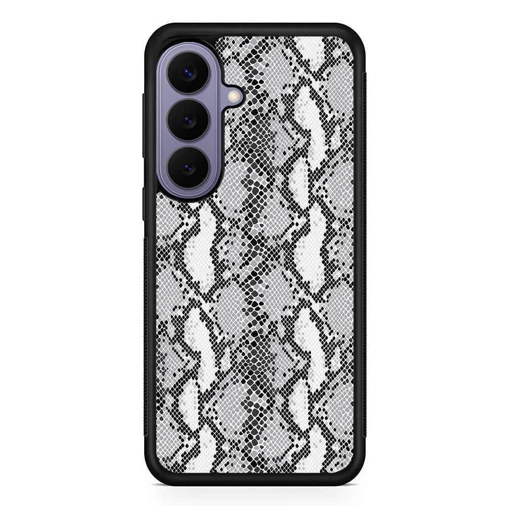 White Snake Skin Pattern Samsung Galaxy S26 Case | Durable Rubber Case for Samsung Galaxy S26