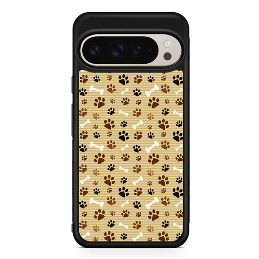 Dog Paw Print and Bones Google Pixel 9 Pro Case | Slim Protective Cover