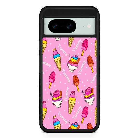 Ice Cream Doodle Yummy Google Pixel 8 Case | Durable Protective Cover for Google Pixel 8