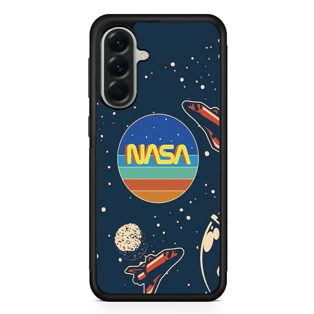 Nasa Retro Space Samsung Galaxy A56 Case | Samsung Galaxy A56 Rubber Protective Case