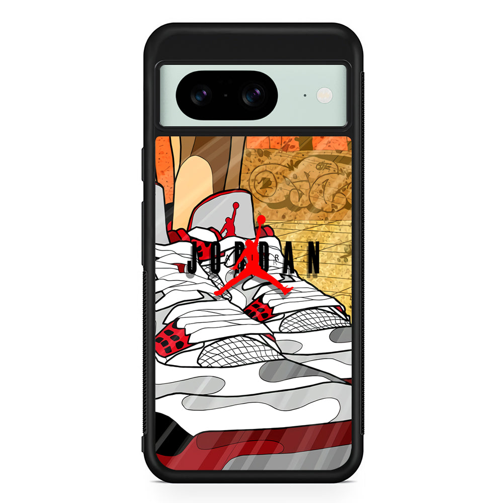 Air Jordan The Cartoon Shoes Google Pixel 8 Case | Durable Protective Cover for Google Pixel 8
