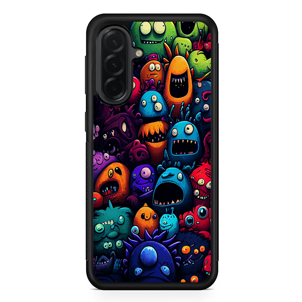 Colorful Monster Doodle Art Samsung Galaxy A36 Case | Protective Rubber Cover