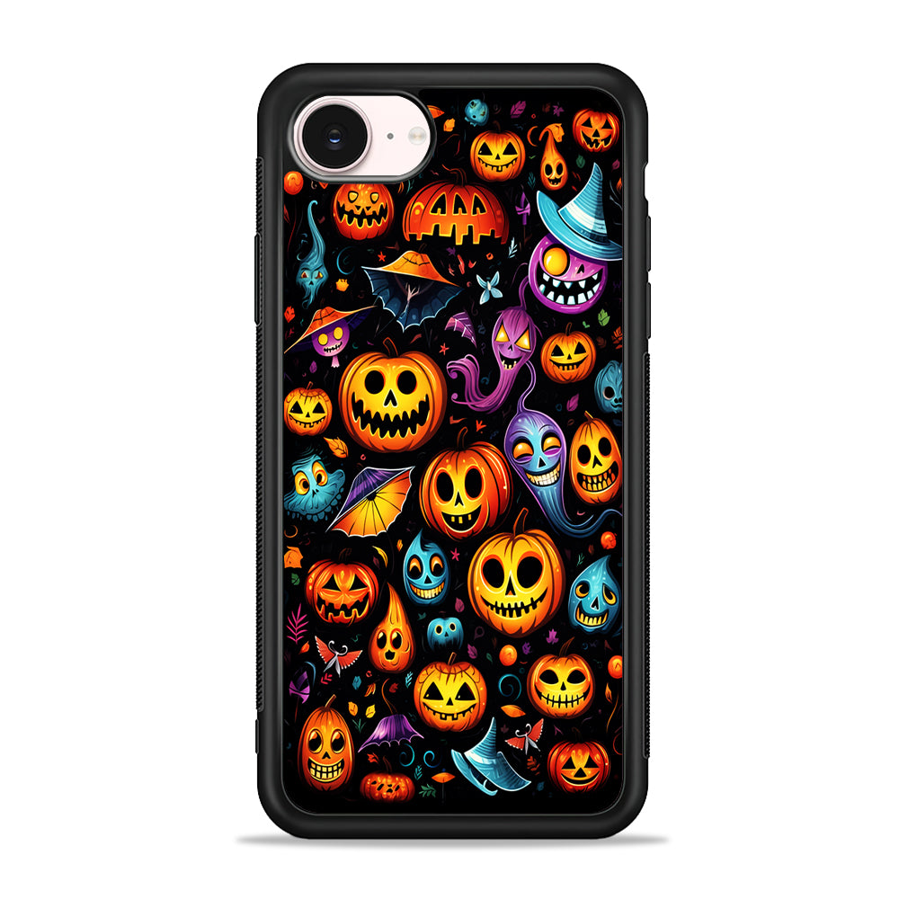 Halloween Pumpkins and Ghosts iPhone 17e Case - Silicone Case