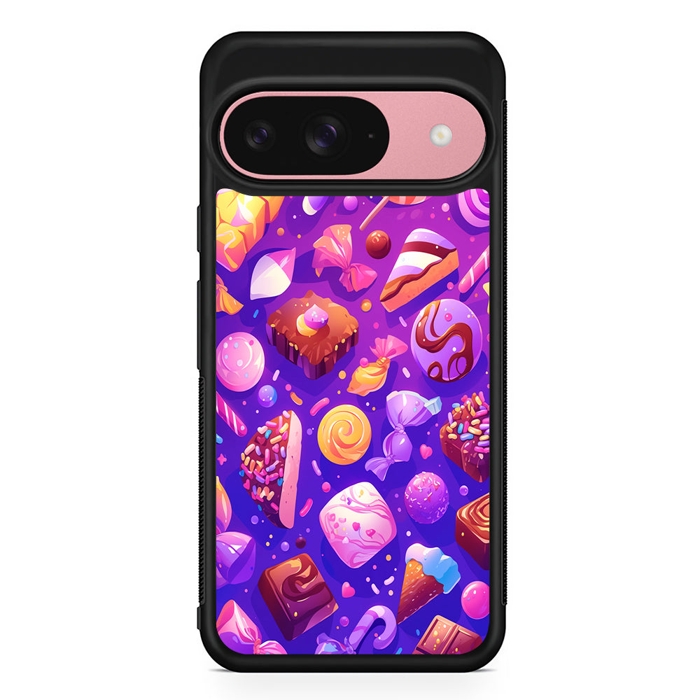 Various Kinds of Sweets and Candies Google Pixel 9 Case | Google Pixel 9 Protective Rubber Case
