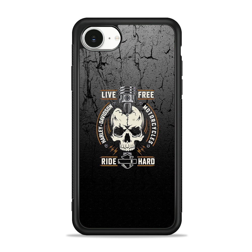 Harley Davidson Live Free with Ride Hard iPhone 16e Case - Slim Silicone Case
