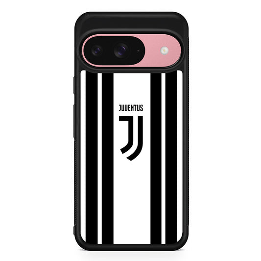Juventus Black Stripe Google Pixel 9 Case | Google Pixel 9 Protective Rubber Case