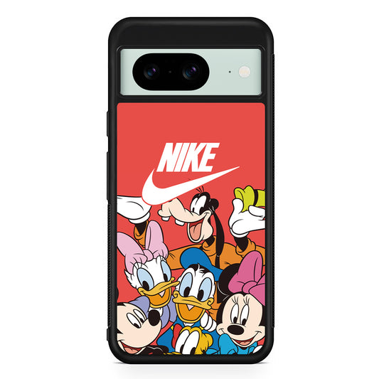 Nike Mickey Family Google Pixel 8 Case | Slim Rubber Case for Google Pixel 8