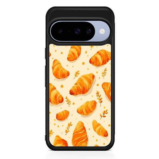 Croissant Dessert Pattern Google Pixel 10 Case | Google Pixel 10 Rubber Protective Case