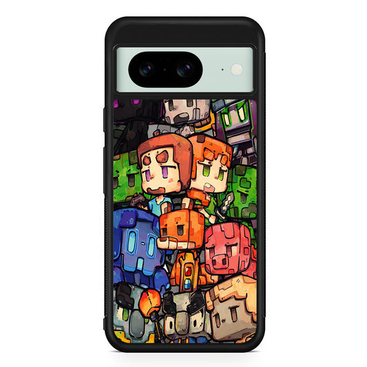 Minicraft Characters Drawing Google Pixel 8 Case | Durable Protective Cover for Google Pixel 8