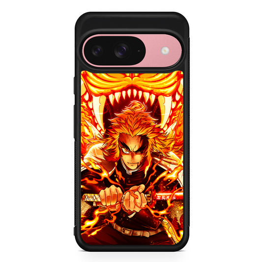 Rengoku Kyojuro Demon Slayer Google Pixel 9 Case | Google Pixel 9 Protective Rubber Case