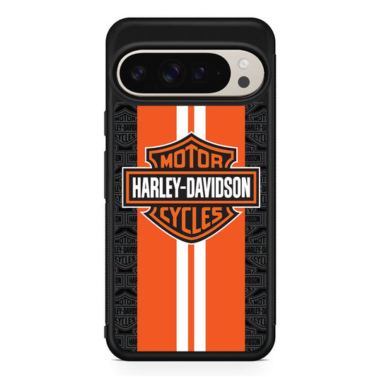 Harley Davidson Orange Stripe White Google Pixel 9 Pro Case | Slim Protective Cover