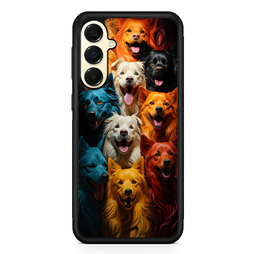 Collection of Colorful Dogs Samsung Galaxy A16 Case | Slim Rubber Samsung Galaxy A16 Case