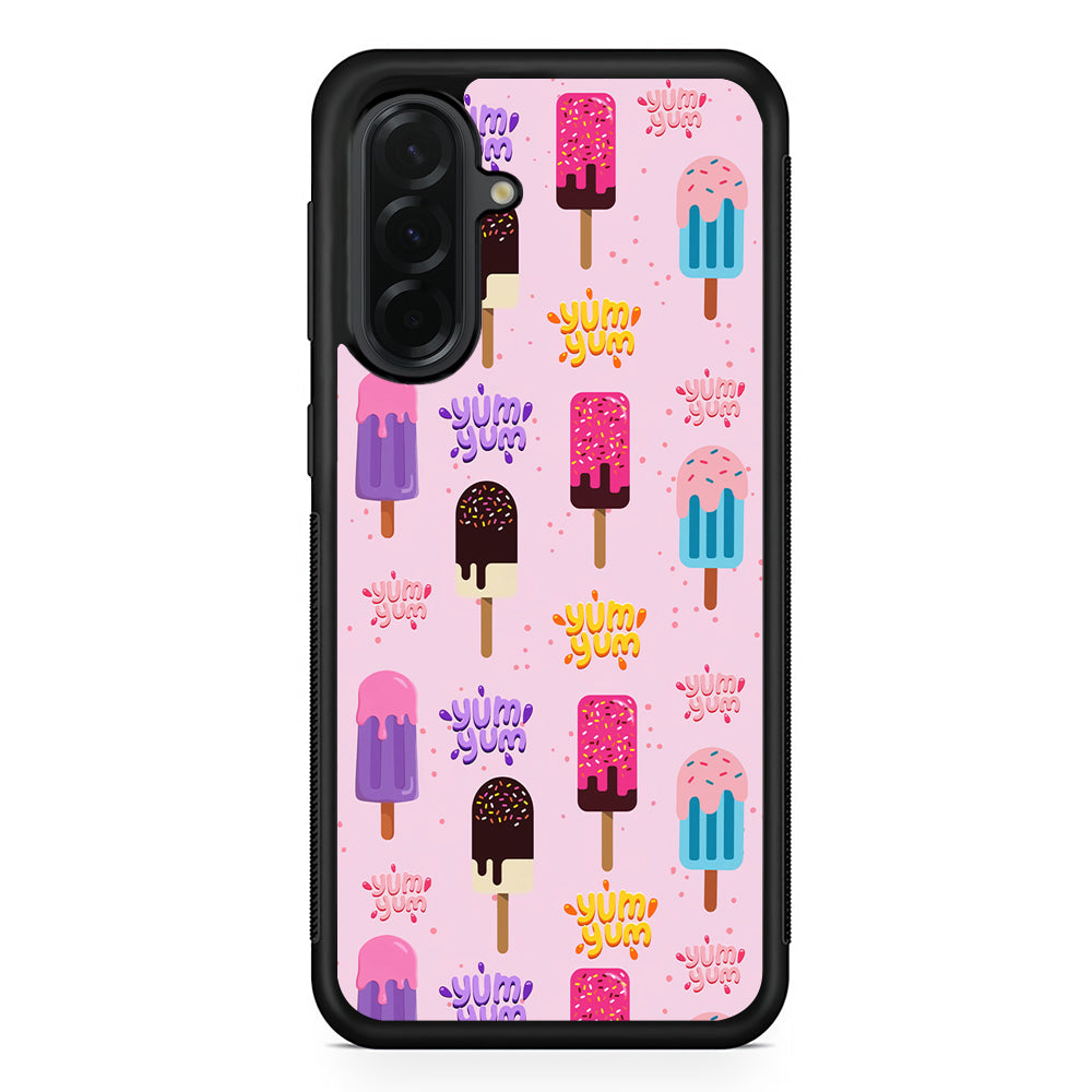Pink Colourful Cute Ice Cream Samsung Galaxy A36 Case | Protective Rubber Cover