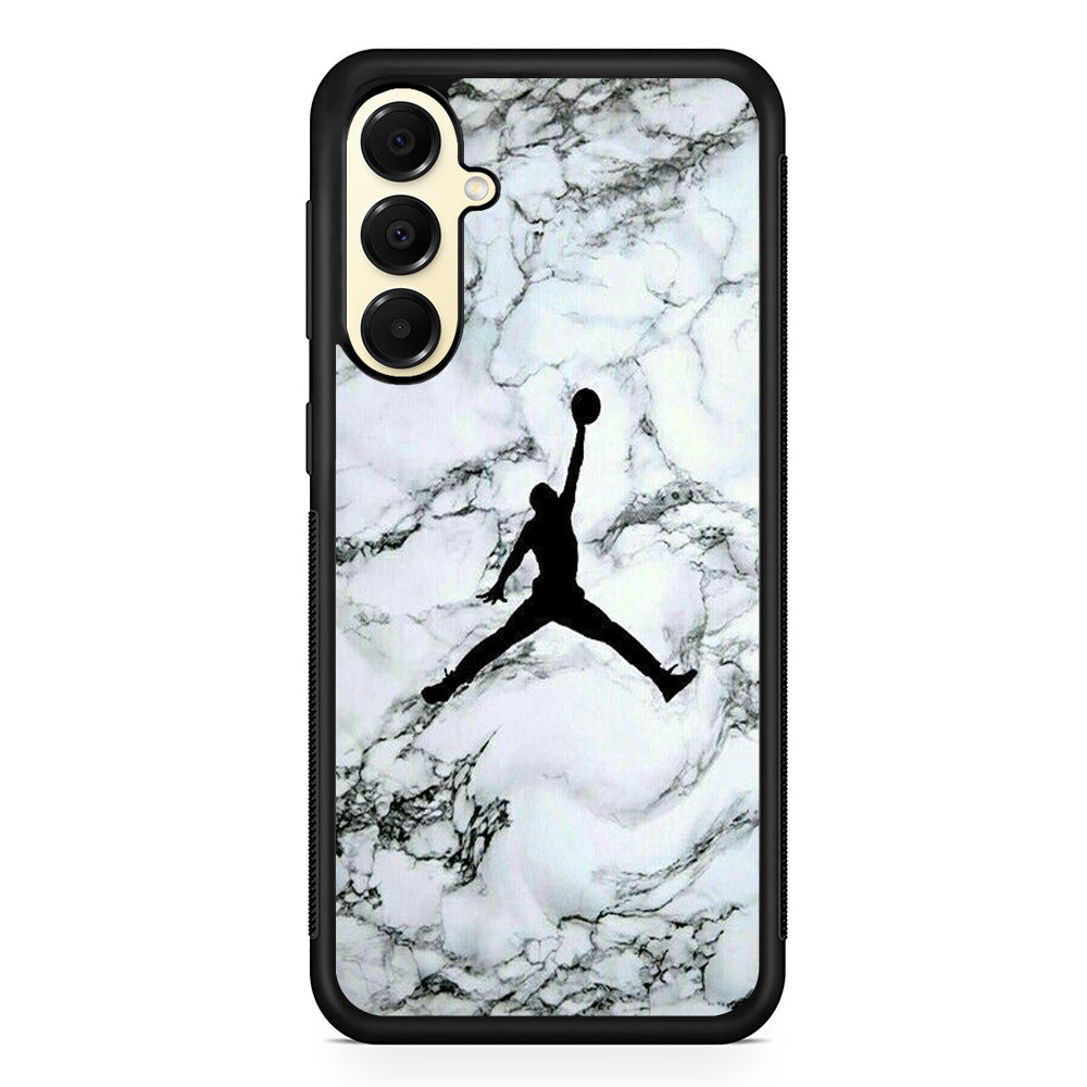 Jordan White Marble Logo Samsung Galaxy A16 Case | Slim Rubber Case for Samsung Galaxy A16