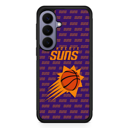 NBA Phoenix Suns Pattern Samsung Galaxy S26 Case | Durable Rubber Case for Samsung Galaxy S26
