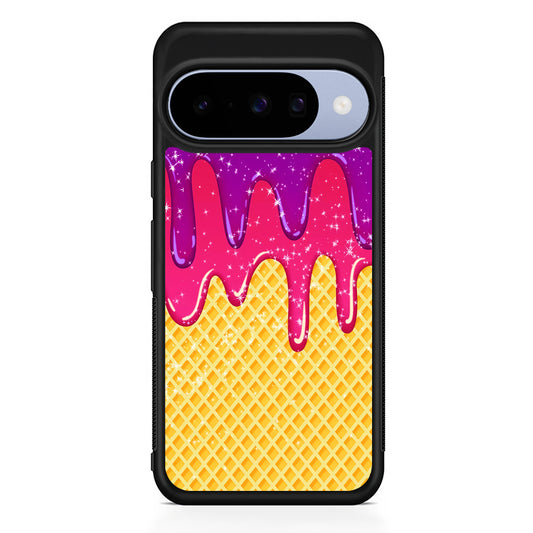 Melted Ice Cream and A Waffle Google Pixel 10 Case | Google Pixel 10 Rubber Protective Case