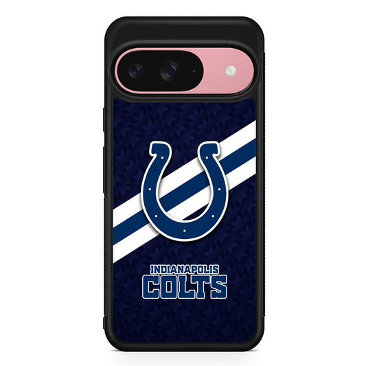 NFL Indianapolis Colts Stripe Google Pixel 9 Case | Google Pixel 9 Protective Rubber Case