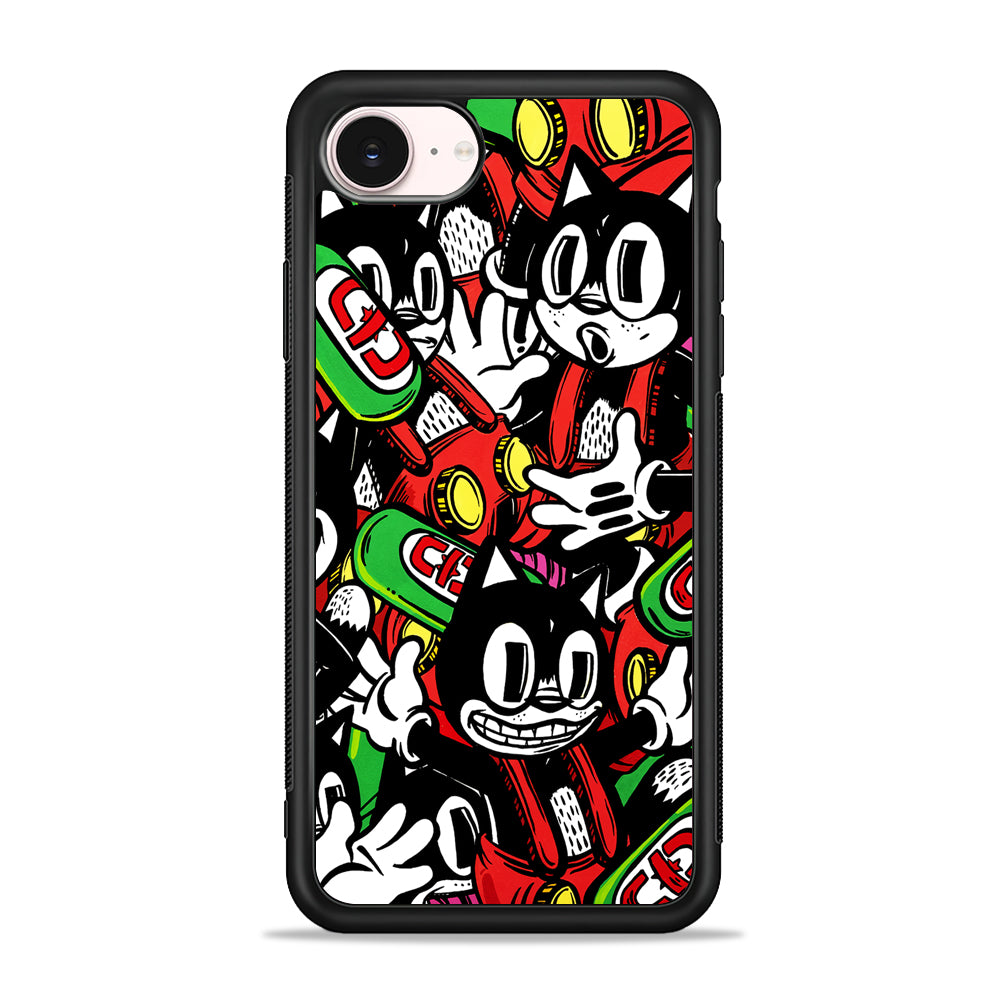 Felix The Cat Club Party iPhone 17e Case - Silicone Case
