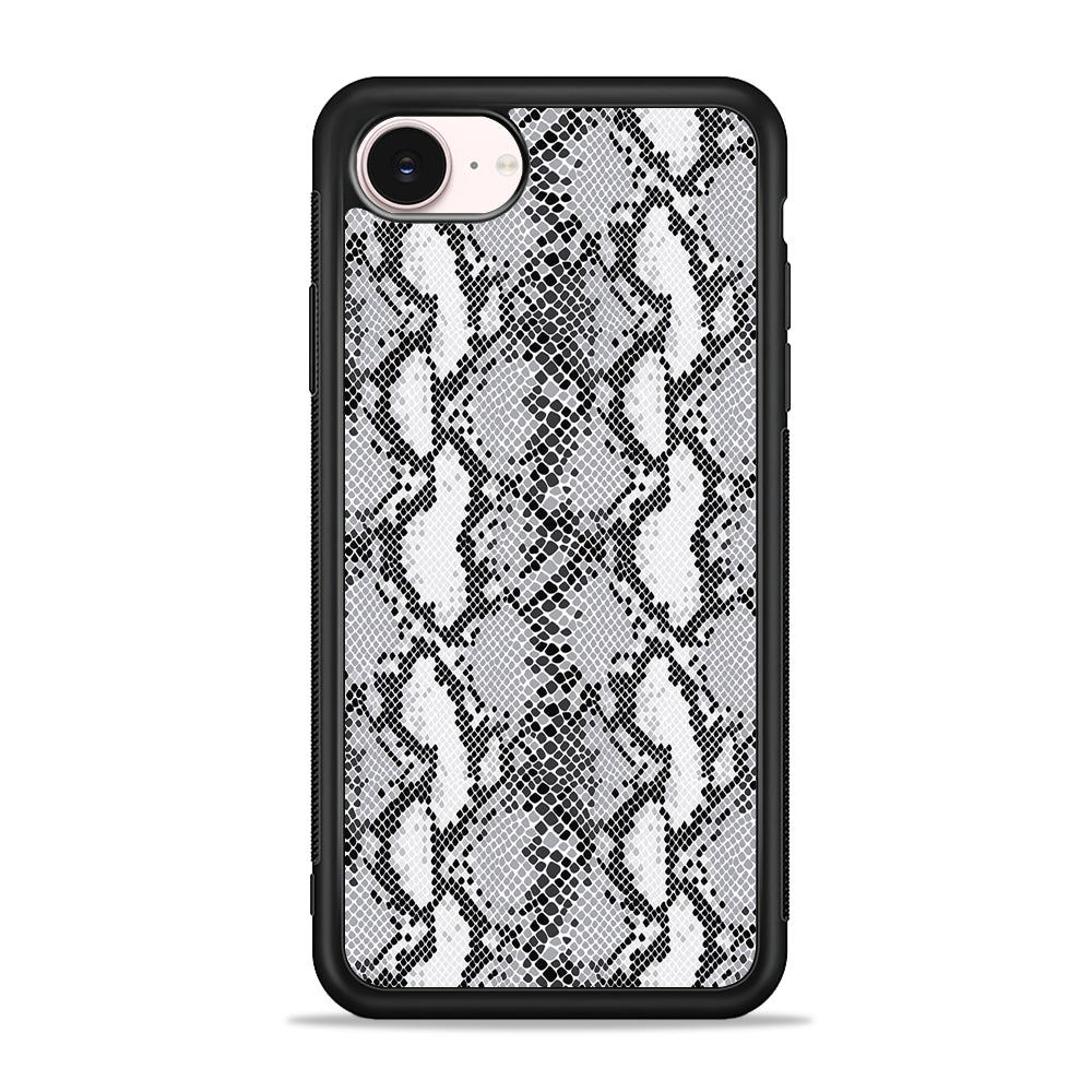 White Snake Skin Pattern iPhone 17e Case - Silicone Case