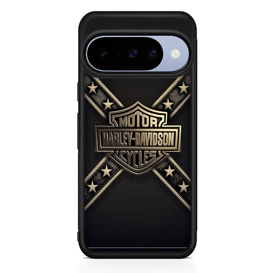 Harley Davidson Golden Star Google Pixel 10 Case | Google Pixel 10 Rubber Protective Case