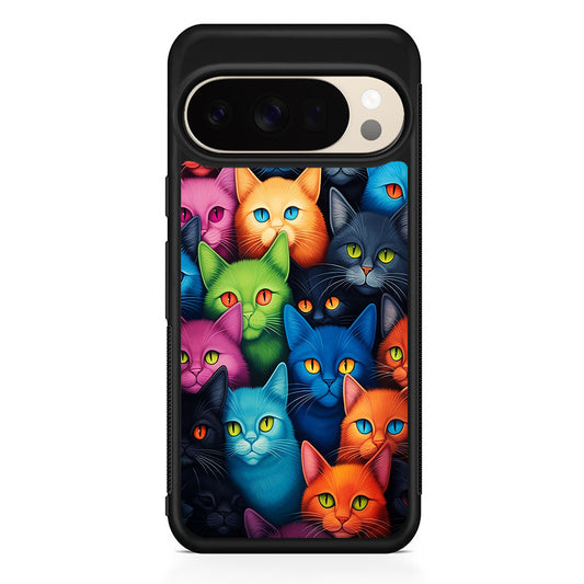 Collection of Colorful Cats Google Pixel 10 Pro XL Case | Slim Google Pixel 10 Pro XL Protective Case