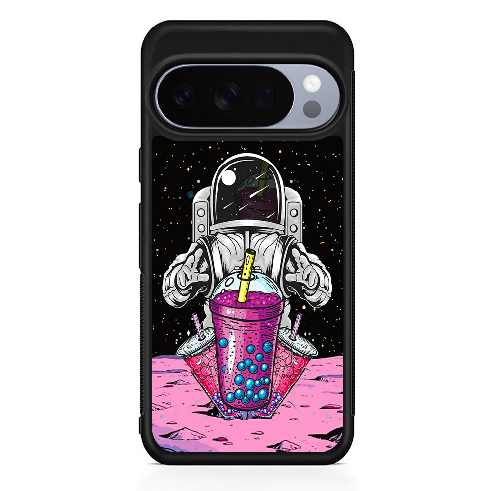Astronaut and Bubble Ice Google Pixel 10 Pro Case | Slim Google Pixel 10 Pro Rubber Case