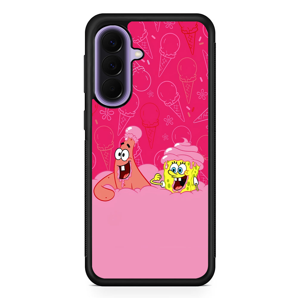 Spongebob and Patrick Eating Ice Cream Samsung Galaxy A57 Case | Slim Samsung Galaxy A57 Rubber Case
