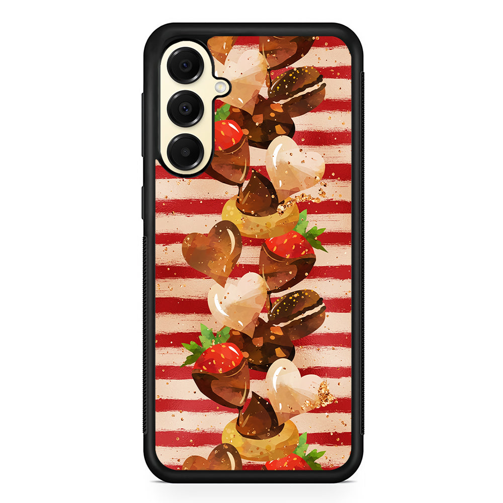 Strawberry in Chocolate and Cookie Samsung Galaxy A16 Case | Slim Rubber Samsung Galaxy A16 Case