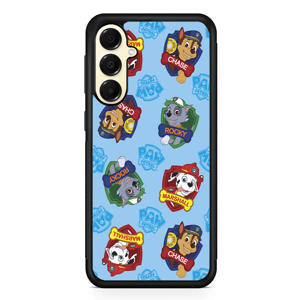 Paw Patrol Blue Background Samsung Galaxy A16 Case | Slim Rubber Samsung Galaxy A16 Case
