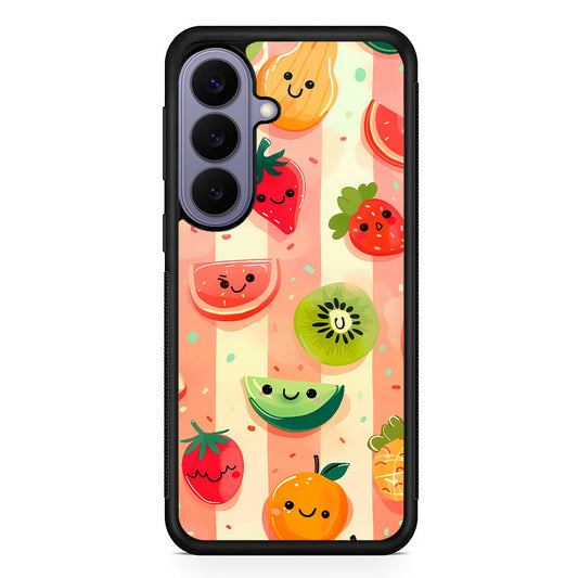 Colorful Fruit Cartoon Stripe Samsung Galaxy S26 Case | Durable Rubber Case for Samsung Galaxy S26