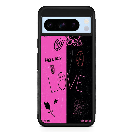 Lil Peep Pink and Black Google Pixel 8 Pro Case | Slim Rubber Case for Google Pixel 8 Pro