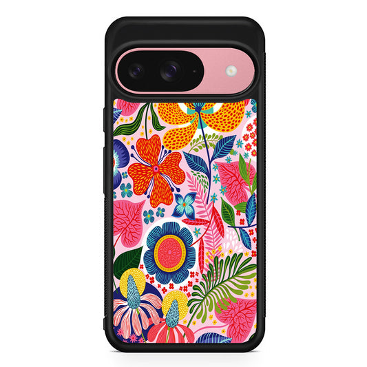 Exotic Floral Aesthetic Google Pixel 9 Case | Google Pixel 9 Protective Rubber Case