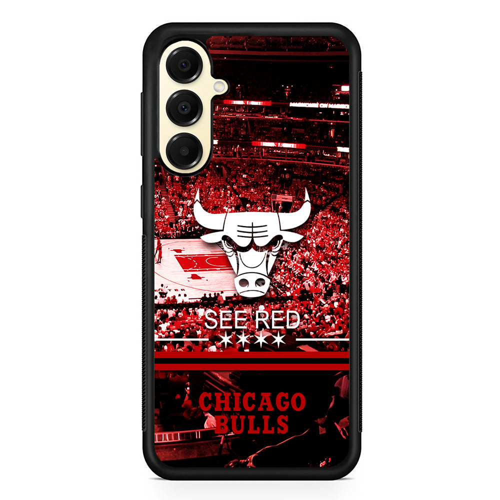 NBA Chicago Bulls See Red Samsung Galaxy A16 Case | Slim Rubber Samsung Galaxy A16 Case