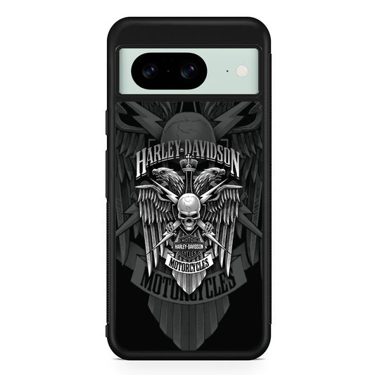 Harley Davidson Silver Pinion Google Pixel 8 Case | Slim Rubber Case for Google Pixel 8