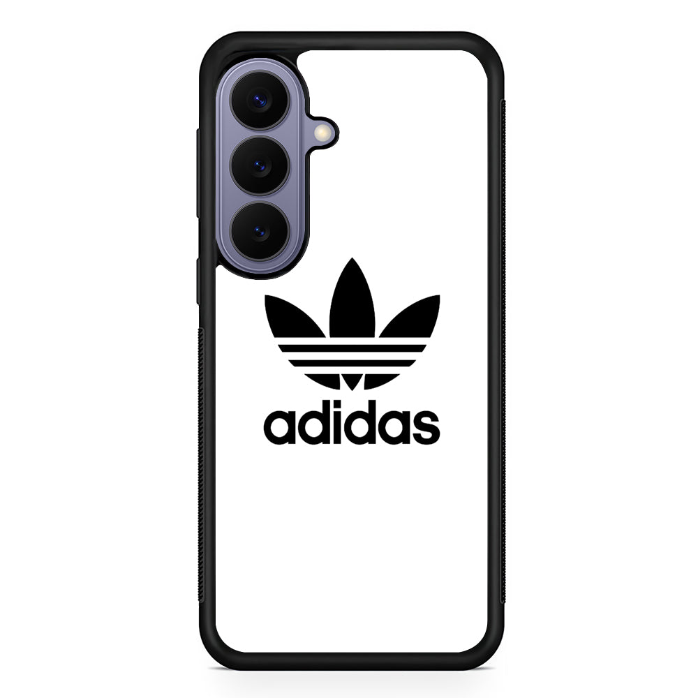 Adidas Milk White Samsung Galaxy S26 Case | Slim Protective Rubber Case for Samsung S26
