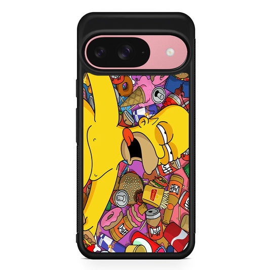 Homer Simpson Faint From Being Full Google Pixel 9 Case | Google Pixel 9 Protective Rubber Case