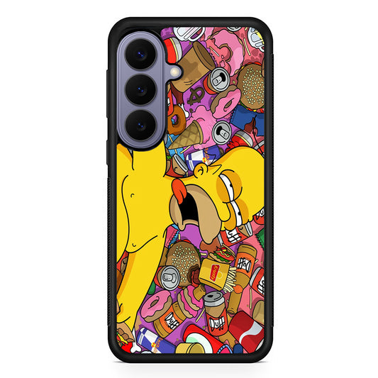 Homer Simpson Faint From Being Full Samsung Galaxy S26 Case | Durable Rubber Case for Samsung Galaxy S26