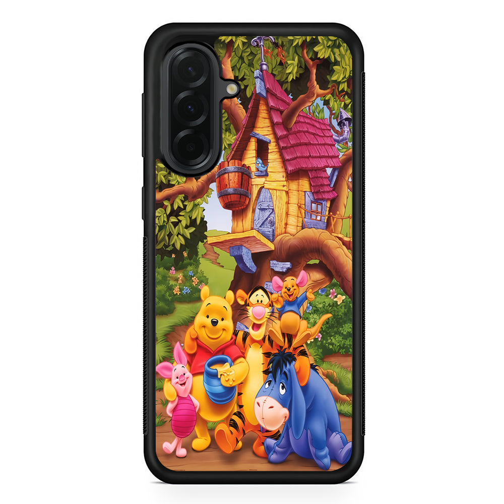 Winnie The Pooh Family Character Samsung Galaxy A36 Case | Protective Rubber Cover
