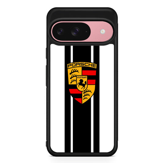 Porsche Stripe White Emblem Google Pixel 9 Case | Durable Google Pixel 9 Cover