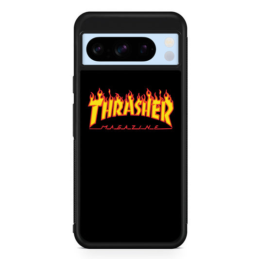 Thrasher Magazine Black Simple Fire Google Pixel 8 Pro Case | Premium Protective Case for Google Pixel 8 Pro