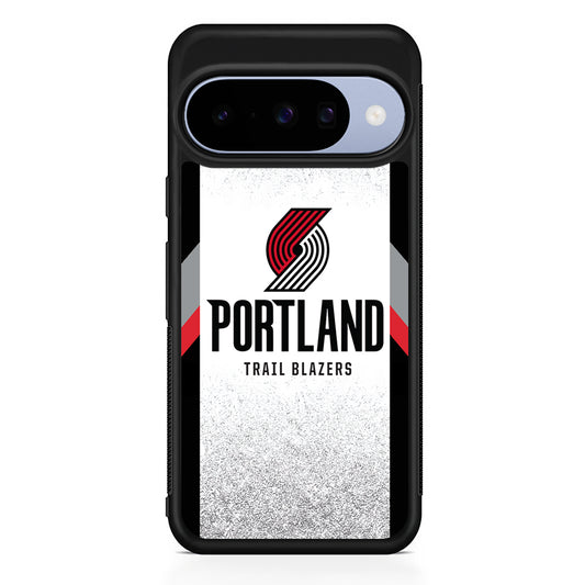 NBA Portland Trail Blazers Silver Google Pixel 10 Case | Google Pixel 10 Rubber Protective Case